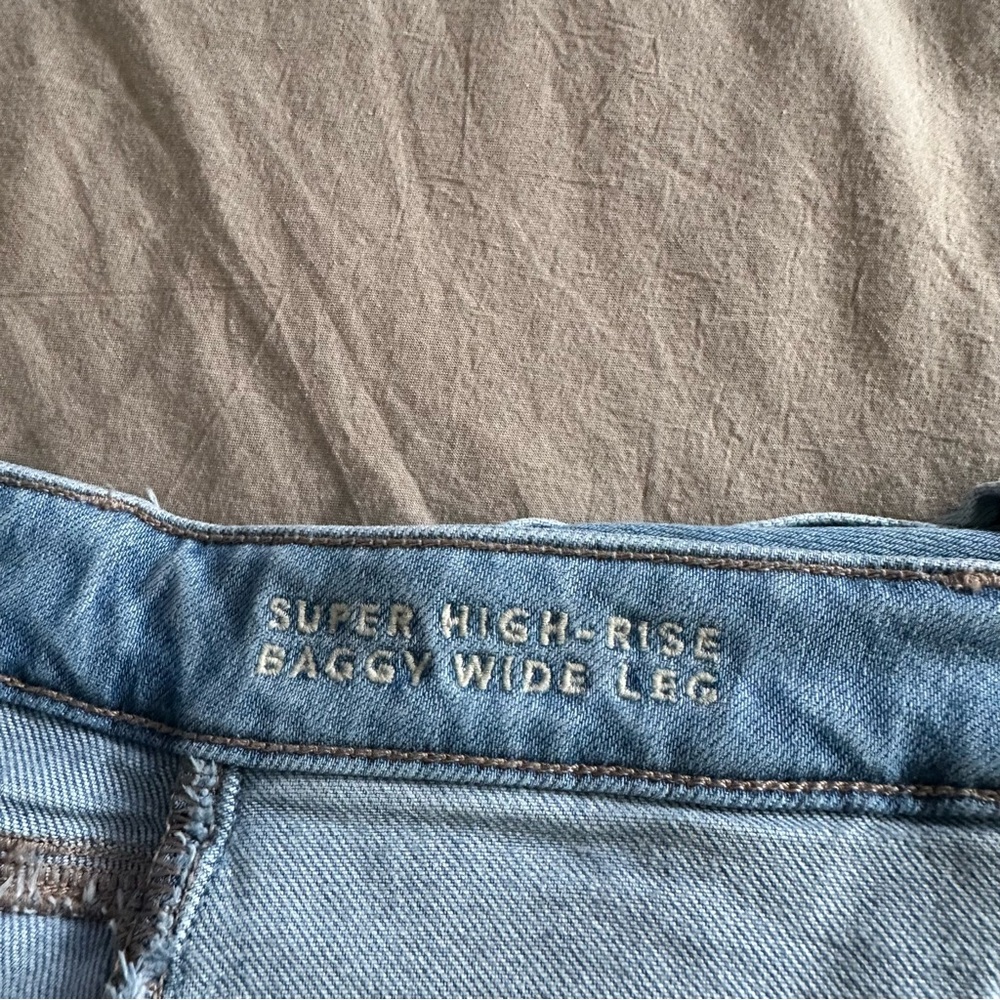 American Eagle Super High Rise Baggy Wide Leg 6 Regular - Picture 7 of 9